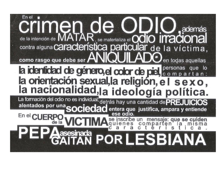 Lee más sobre el artículo Intervención Pepa Gaitán: asesinada por lesbiana