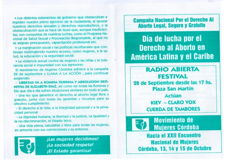 Lee más sobre el artículo Radio abierta – Festival – por el Día de lucha por el Derecho al Aborto en América Latina y el Caribe
